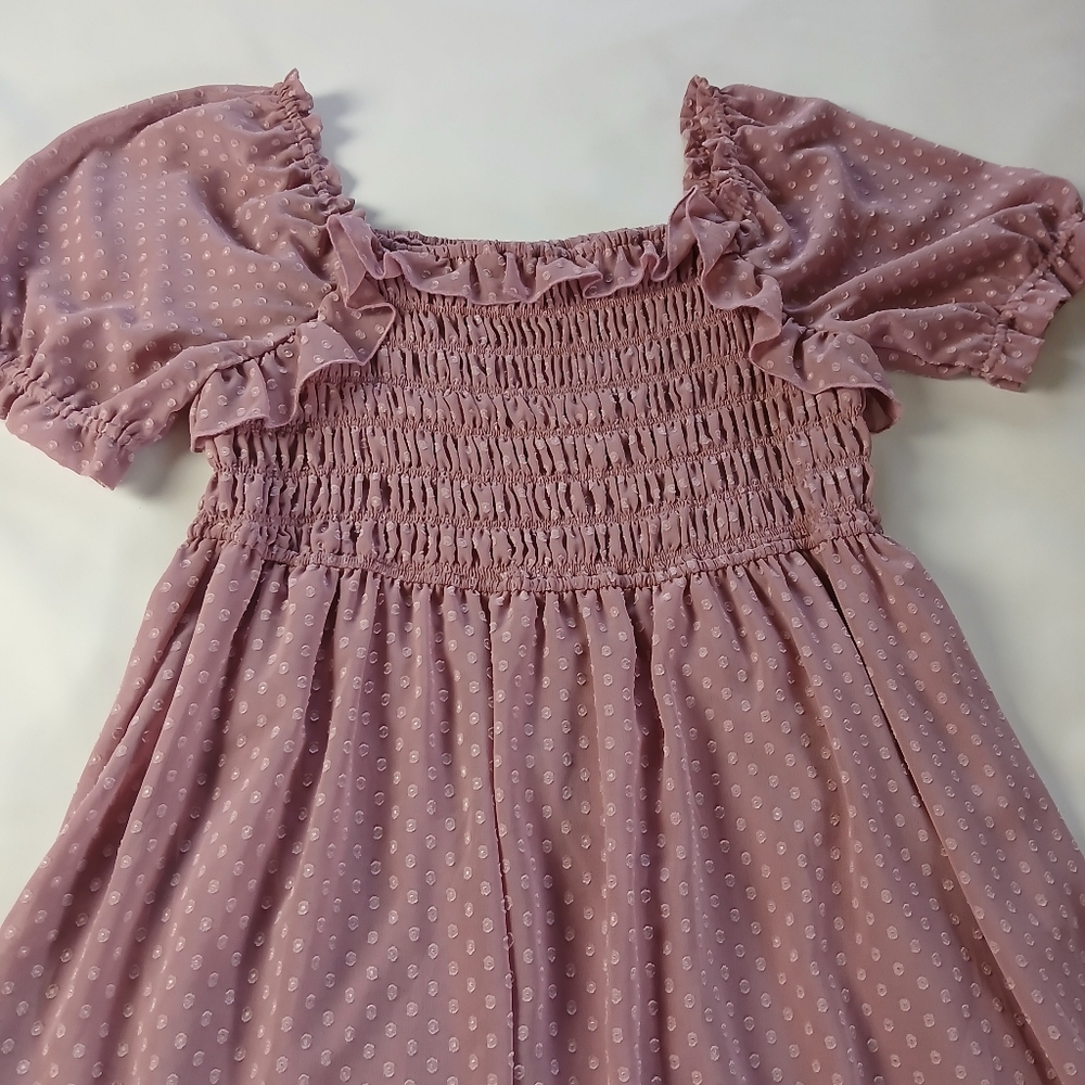Indigo Rose Smocked Short Sleeve Dress - Picture 2 of 7